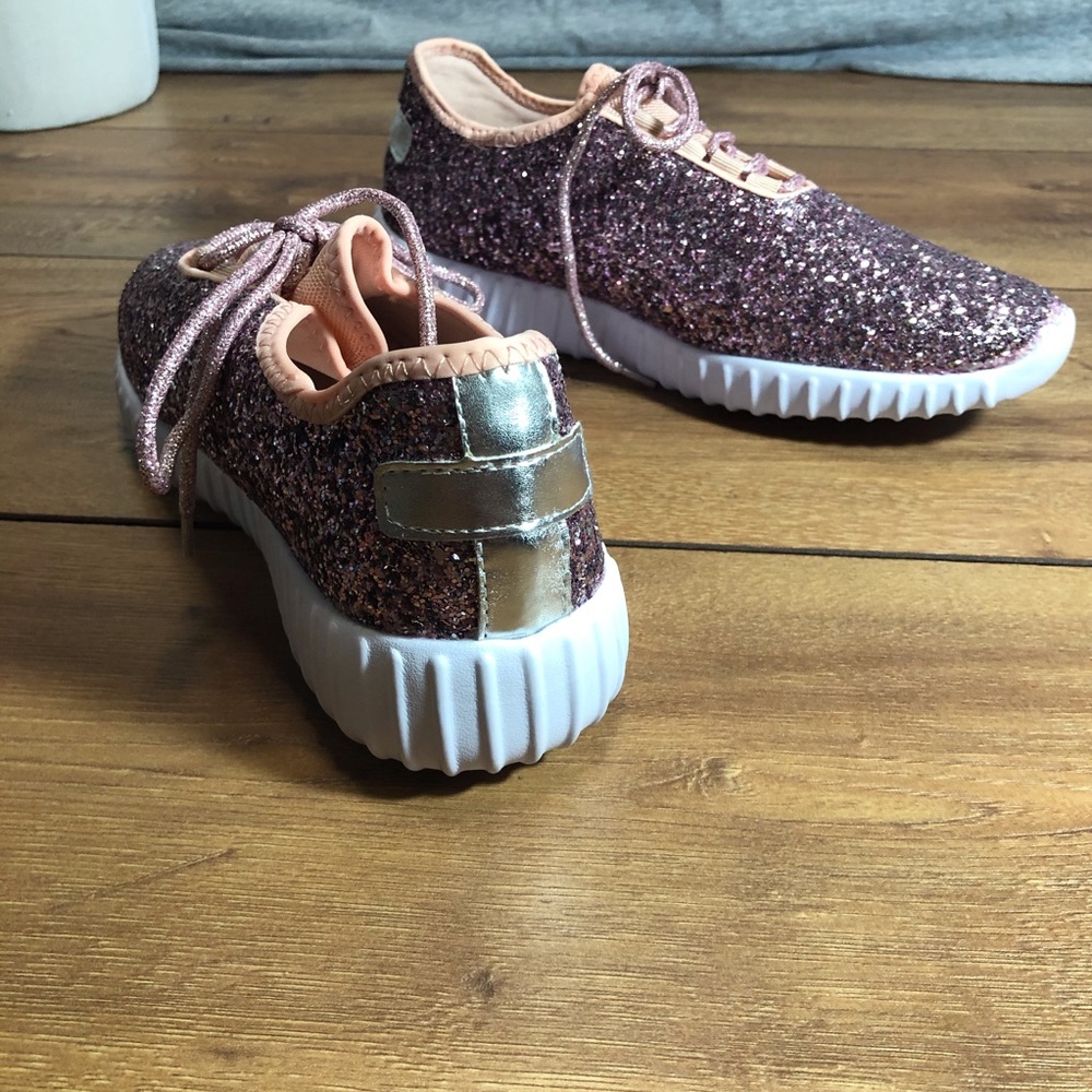 NWOT- Rose Gold Glitter Sneakers - Picture 4 of 7